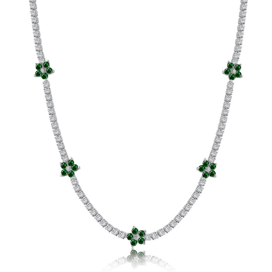 Blossom Necklace  with green flowers